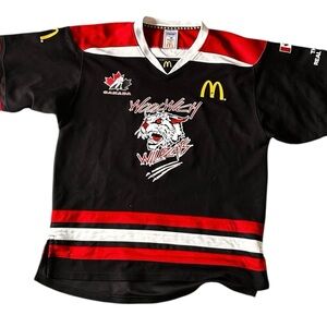 McDonald's Black and Red Kids Hockey Jersey #6 Woolwhich Wildcats Sm